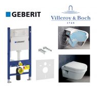 Купить Инсталляция Geberit Duofix 458.126.00.1 комплект (3 в 1) с унитазом Villeroy &amp; Boch Omnia Architectura 5684HR01 Directflush (без ободка) с сиденьем Soft Close 