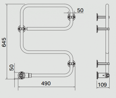 Купить Полотенцесушитель электрический TR65 standart, PAX (3507-6) 